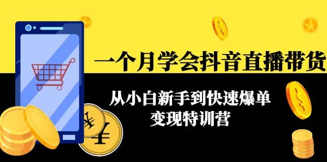 一个月学会抖音直播带货：从小白新手到快速爆单变现特训营(63节课)