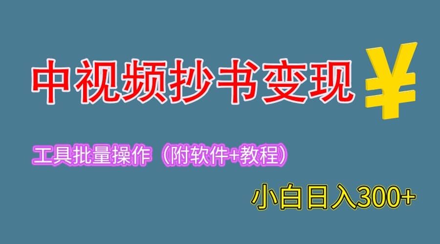 2023中视频抄书变现（附工具+教程），一天300+，特别适合新手操作的副业