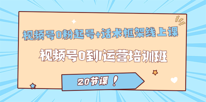 视频号·0粉起号 话术框架线上课：视频号0到1运营培训班（20节课）插图